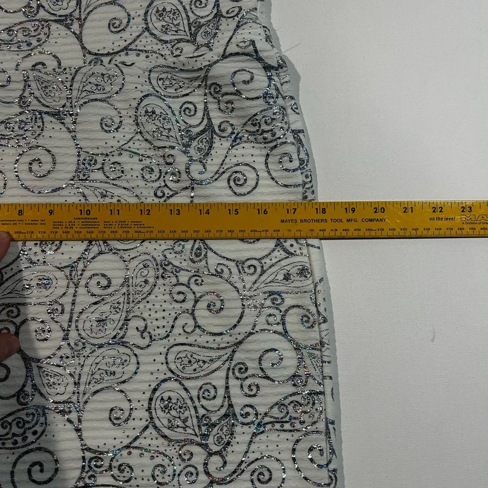 LuLaRoe Elegant Silver Patterned Women's Cassie Pencil Skirt - Picture 7 of 7